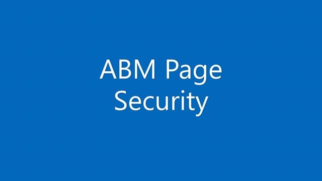 ABM Page Security