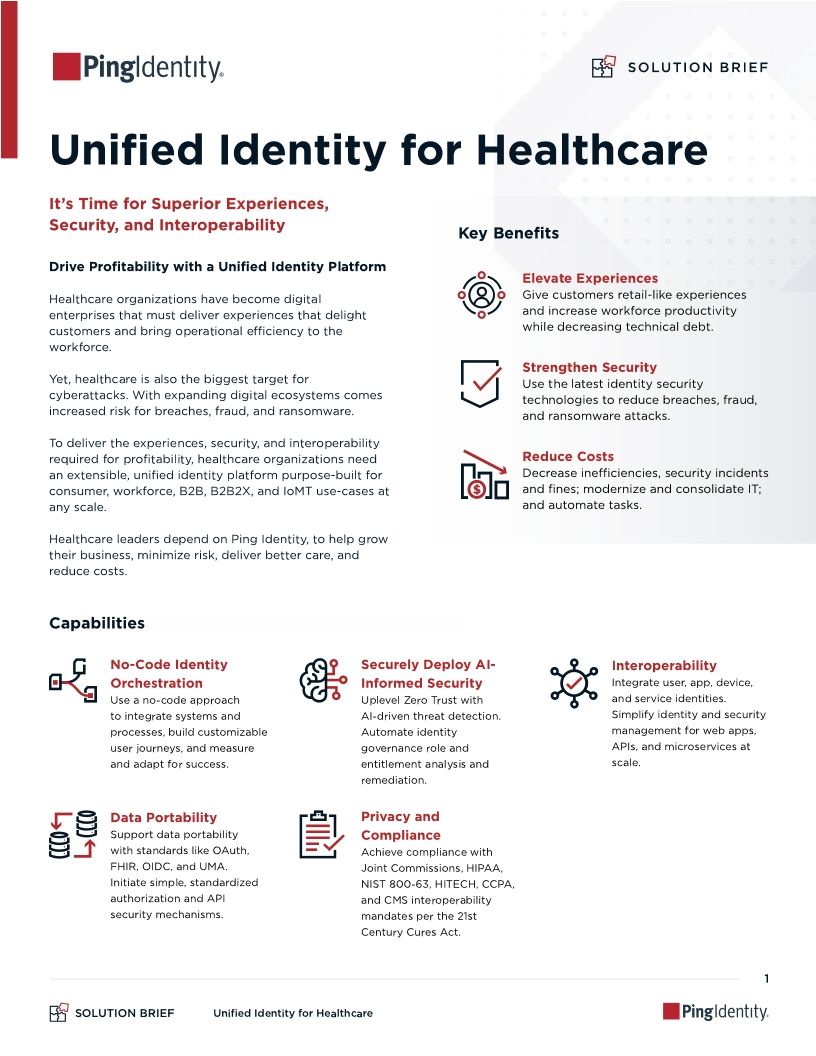 Unified Identity for Healthcare