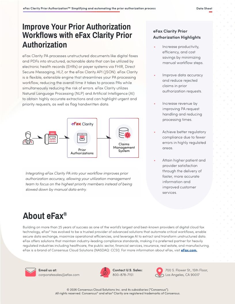 eFax Clarity Prior Authorization&trade;