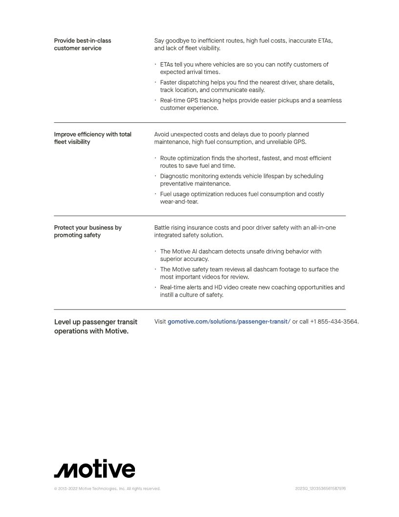 Passenger Transit Solutions Overview