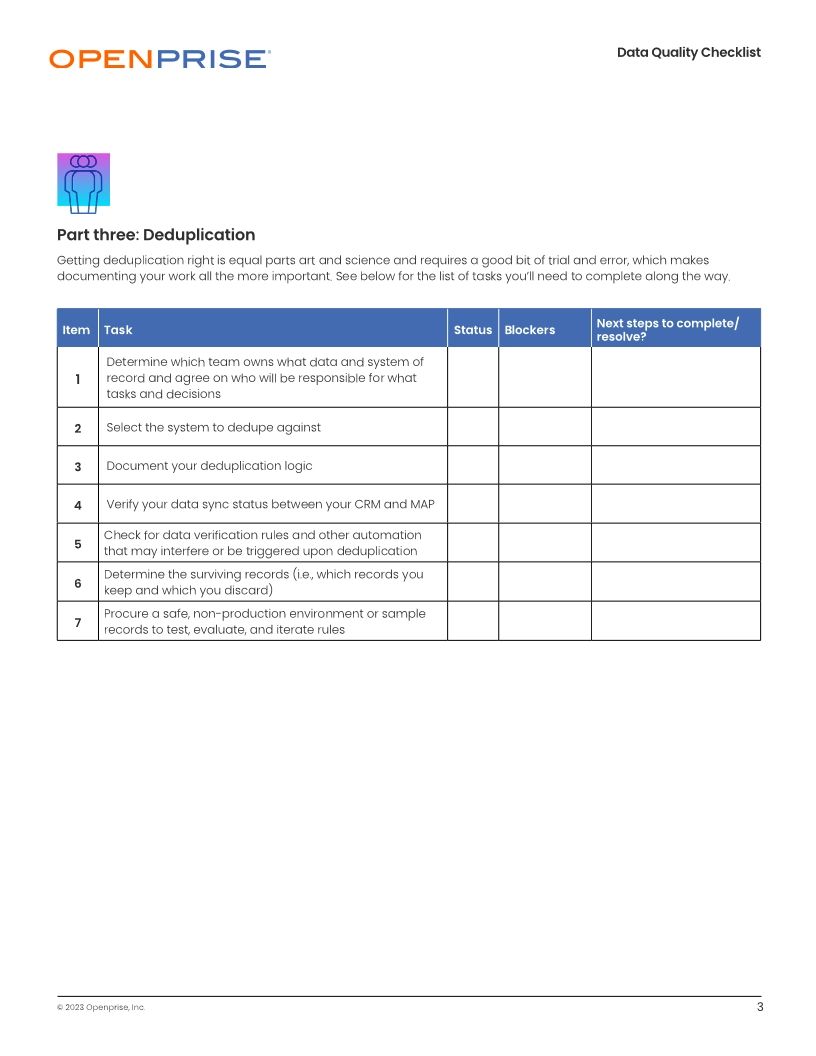 GTM guide to data quality checklist
