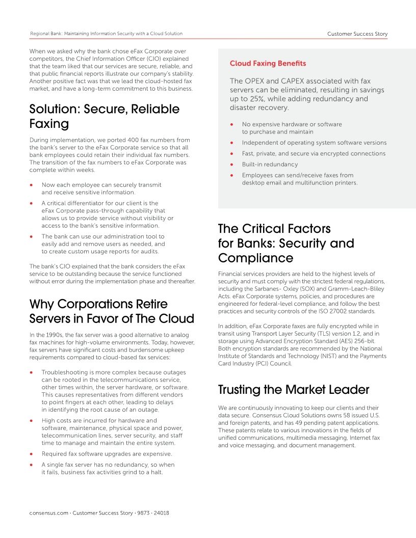 Regional Bank: Maintaining Information Security with a Cloud Solution