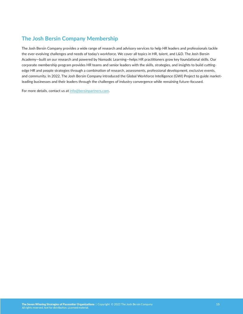 The Seven Winning Strategies of Pacesetter Organizations