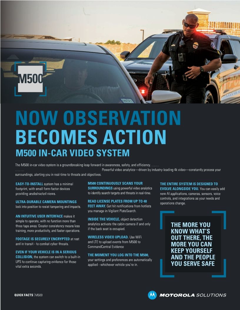M500 IN-CAR VIDEO SYSTEM - Fact Checks