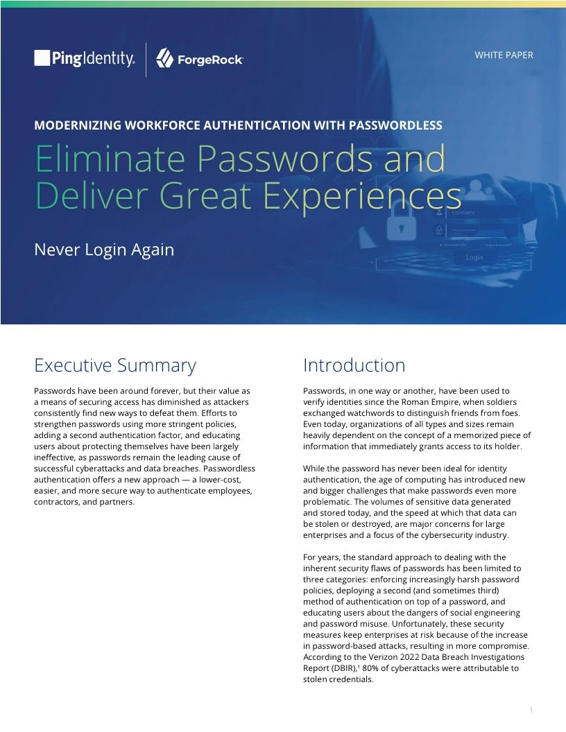Eliminate Passwords and Deliver Great Experiences