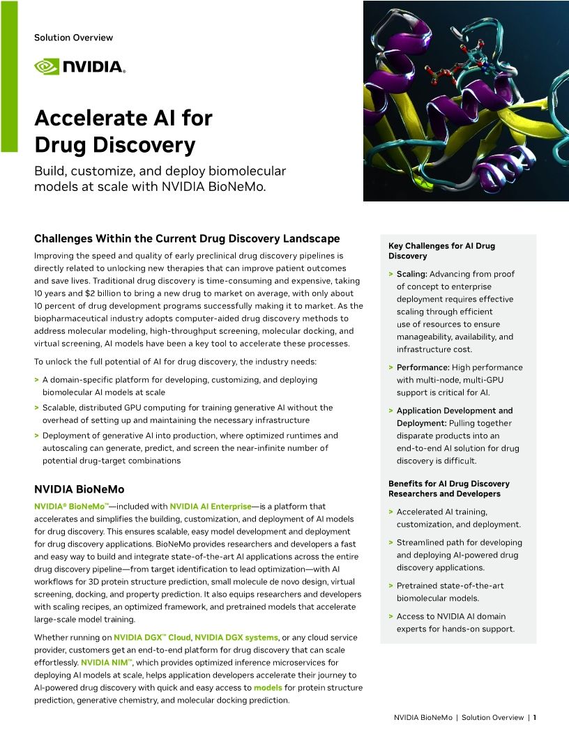 Accelerate Al for Drug Discovery - Nvidia3-CE