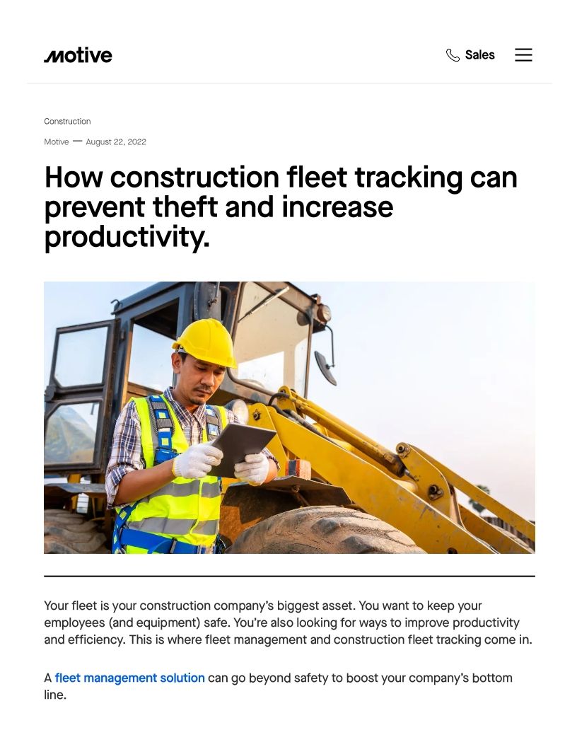 Construction Fleet Tracking Blog