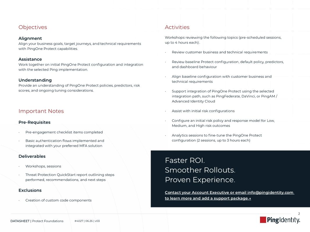 Ping Identity Professional Services: Protect Foundations