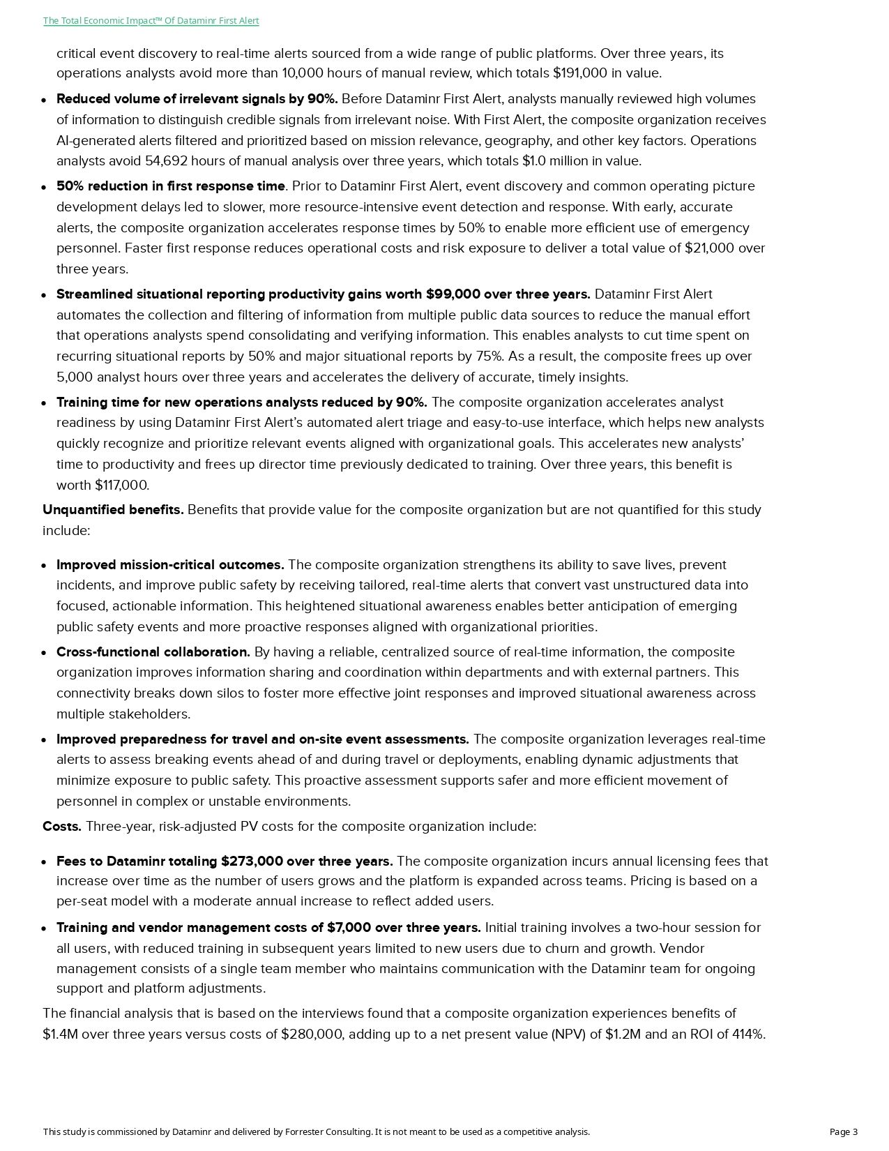 The Total Economic Impact&trade; of Dataminr First Alert