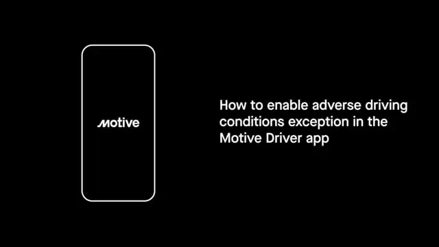 Driver - How to enable Adverse Driving Conditions Exception in Driver App