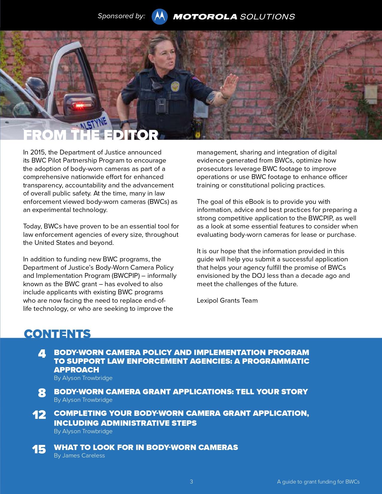 BWC Policy and Implementation Program Grant Guide