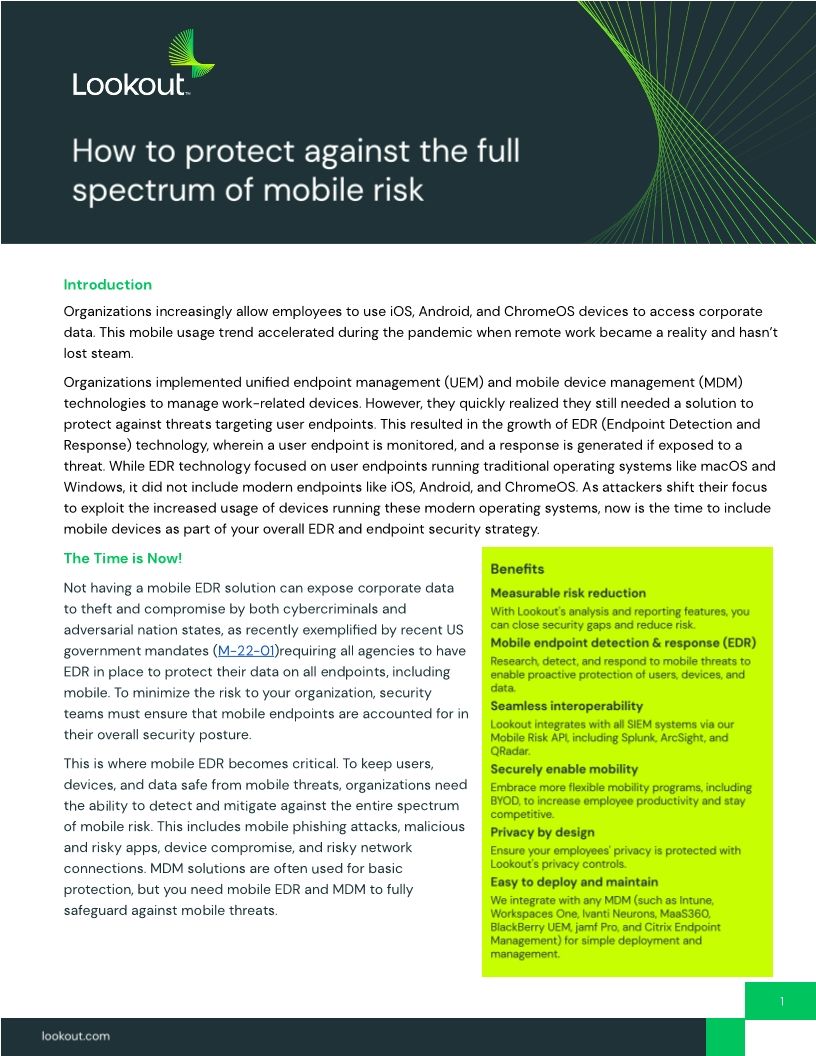 How to Protect Against the Full Spectrum of Mobile Risk