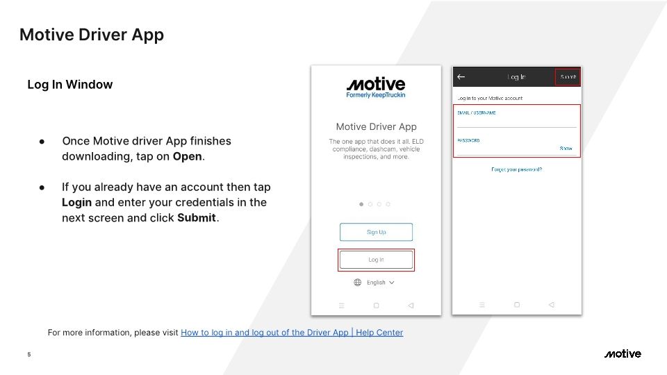 Motive Driver App - Cx Onboarding