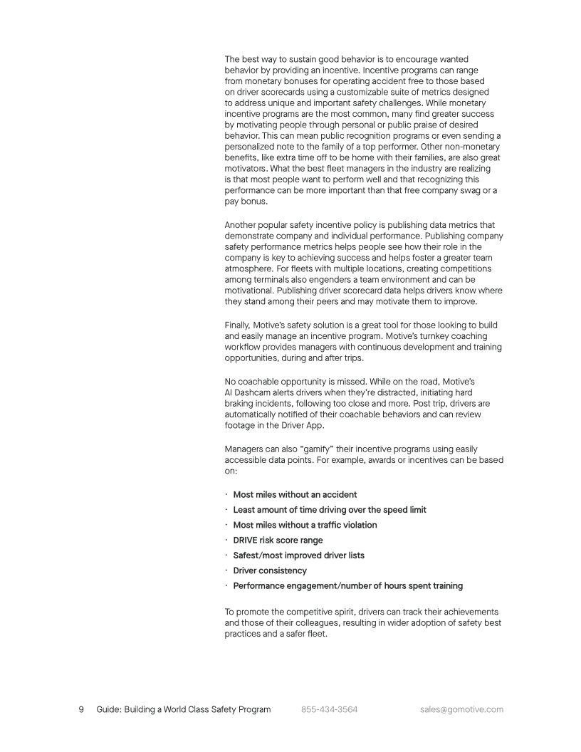 Building a World Class Safety Program A Guide for Fleet Managers