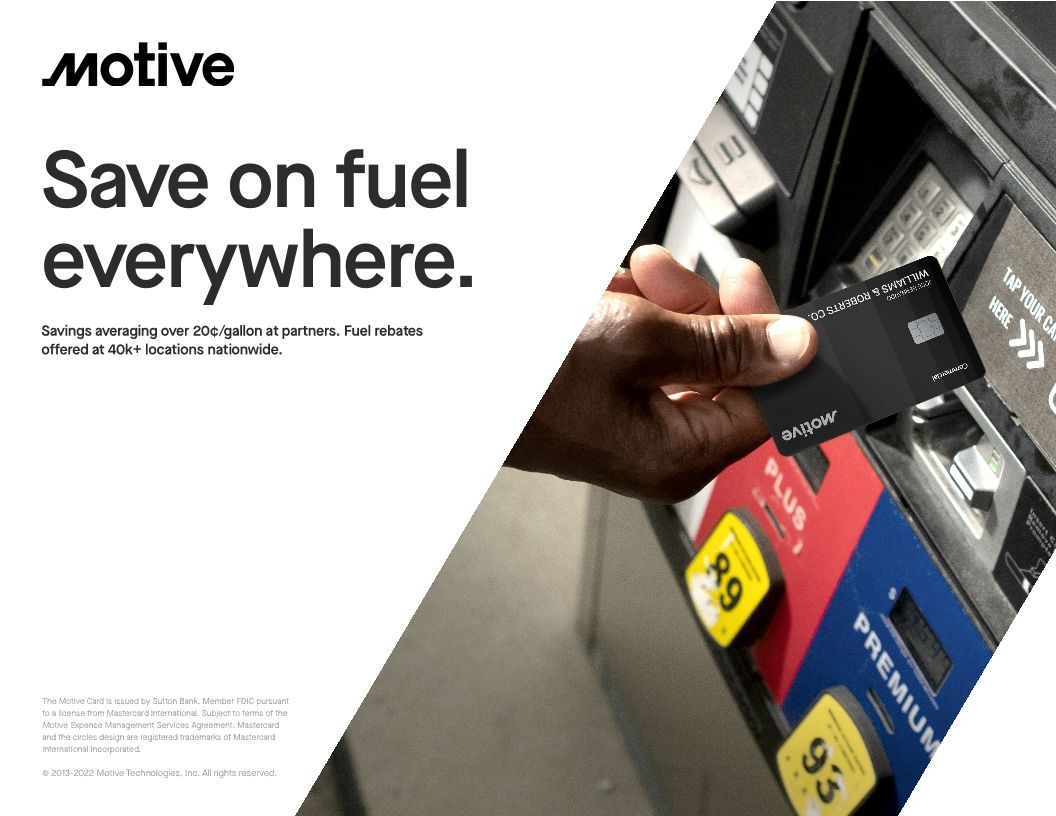 Motive Card for Fuel Savings