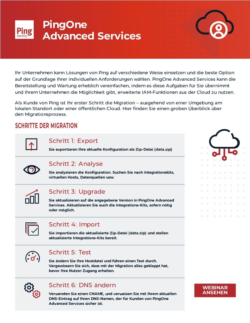 Migrieren Sie zu PingOne Advanced Services