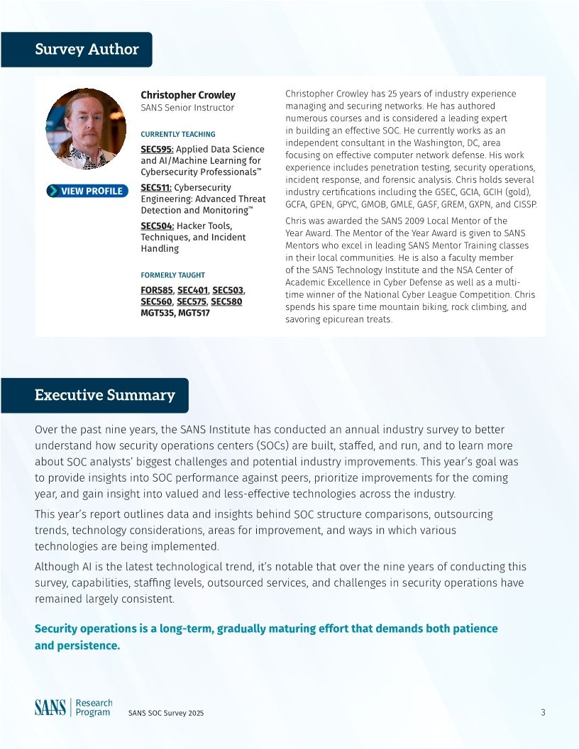 SANS SOC Survey 2025