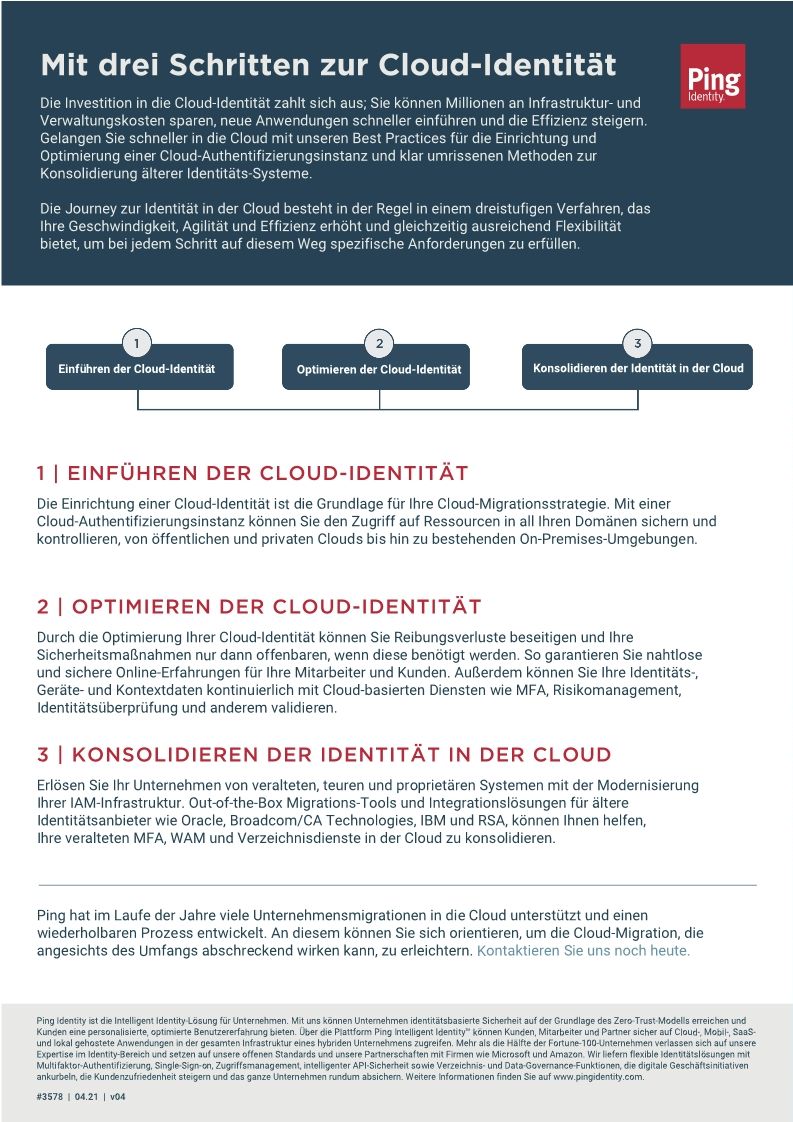 Mit drei Schritten zur Cloud-Identität