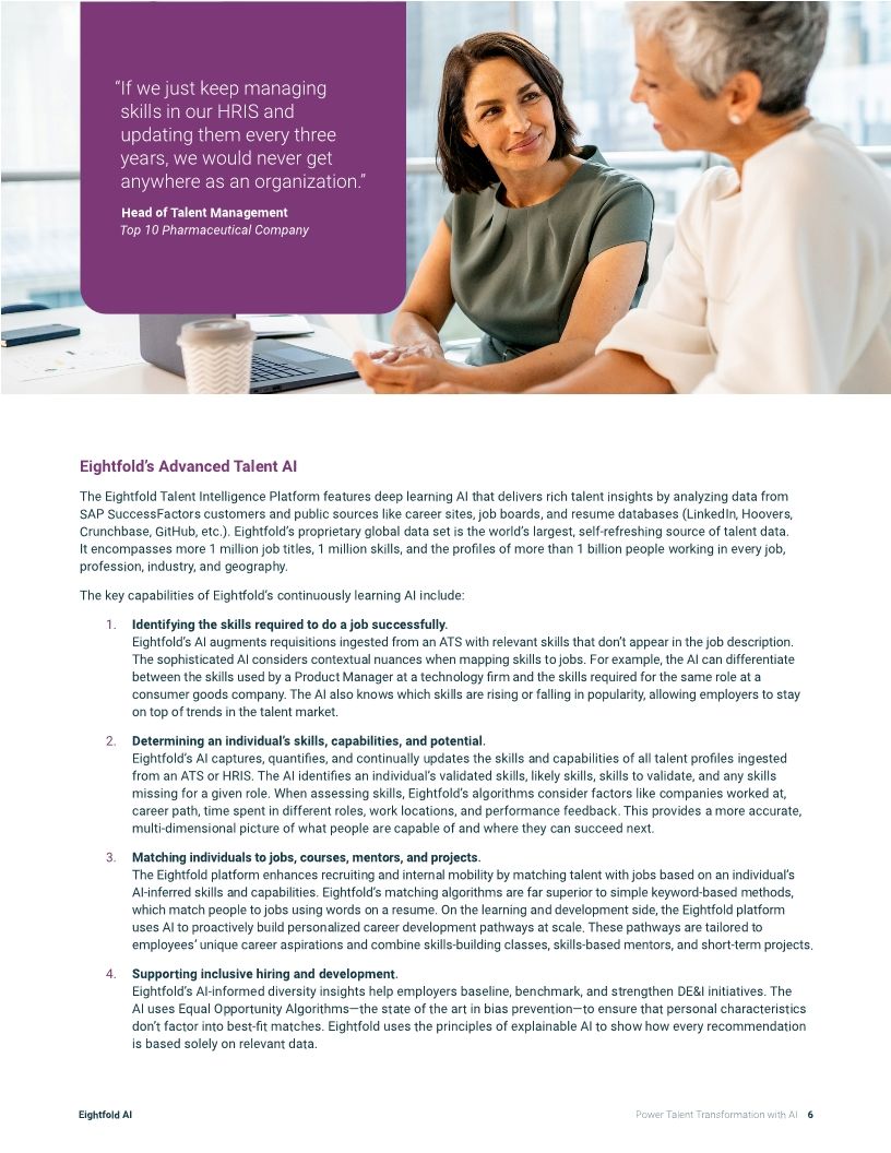 Power Talent Transformation with SAP and Eightfold