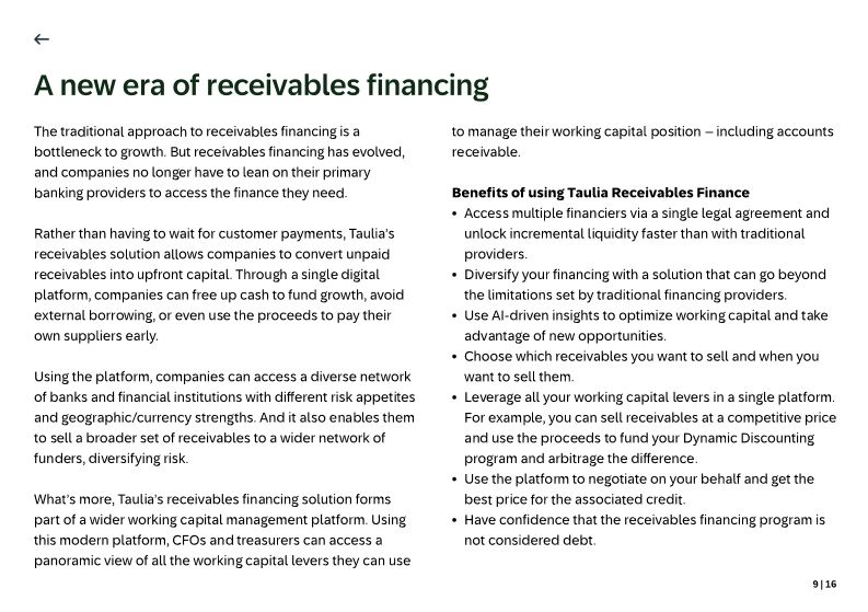 Instant release. Free up cash fron your accounts receivable.