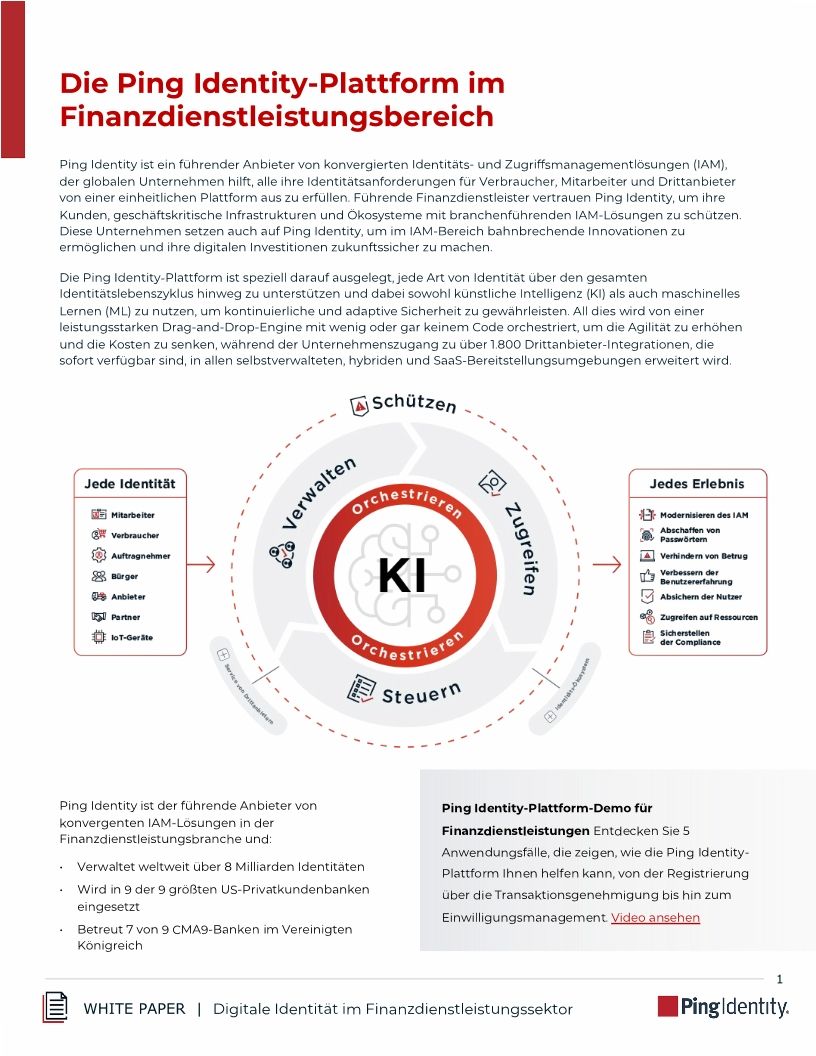 Machen Sie sich das Potenzial einer nahtlosen, sicheren und skalierbaren digitalen Identität in der Finanzdienstleistungsbranche zunutze