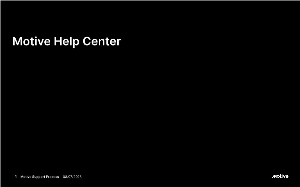 Motive Support Process Onboarding