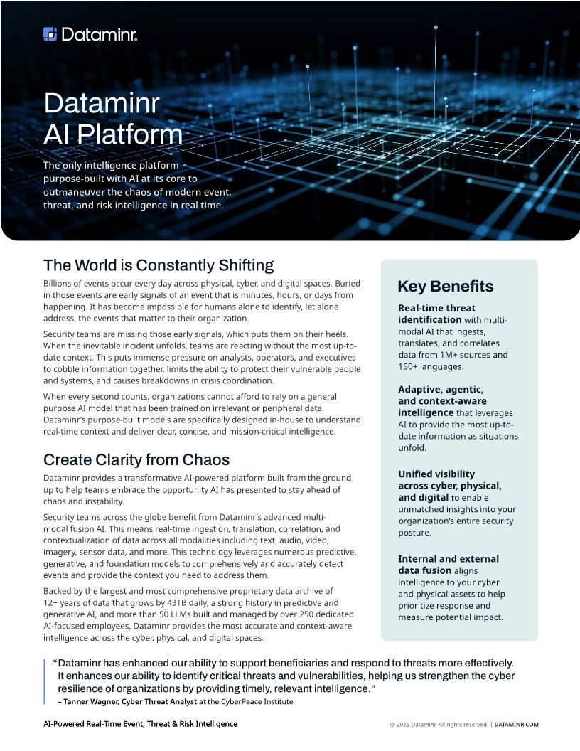 Dataminr AI Platform One Pager