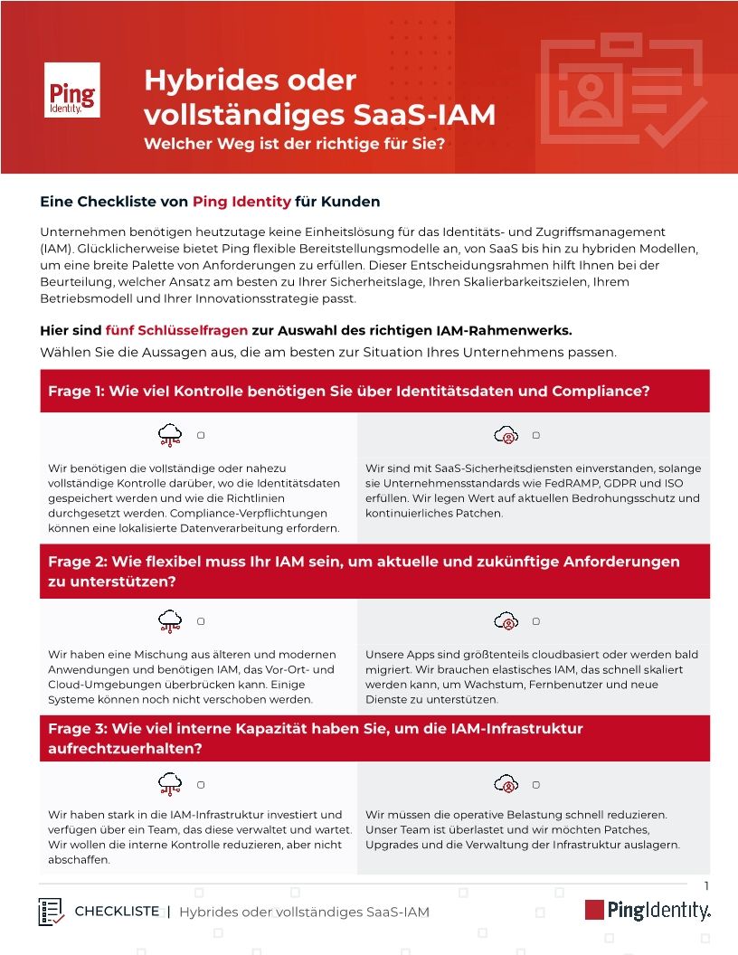 Hybrides oder vollständiges SaaS-IAM: Welcher Weg ist der richtige für Sie?