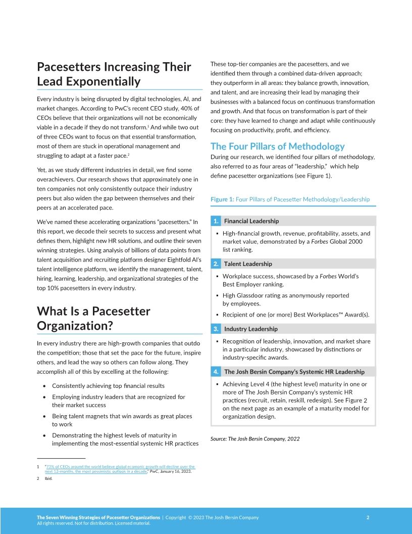 The Seven Winning Strategies of Pacesetter Organizations