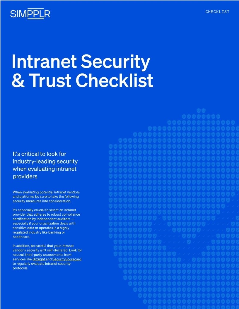 Intranet Security & Trust checklist