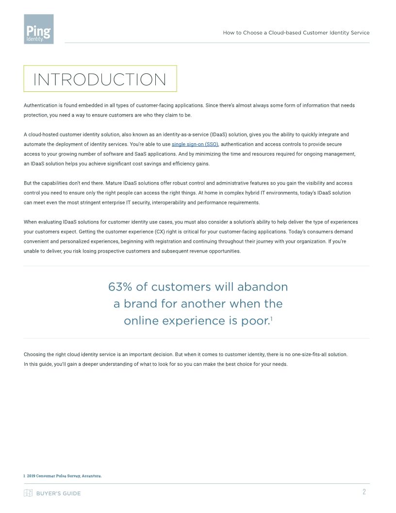Buyers Guide: Cloud Customer Identity