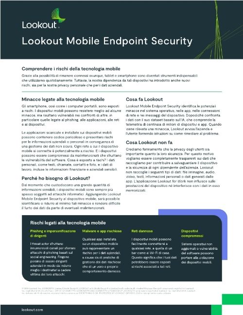 Lookout Mobile Endpoint Security: Comprendere i rischi della tecnologia mobile