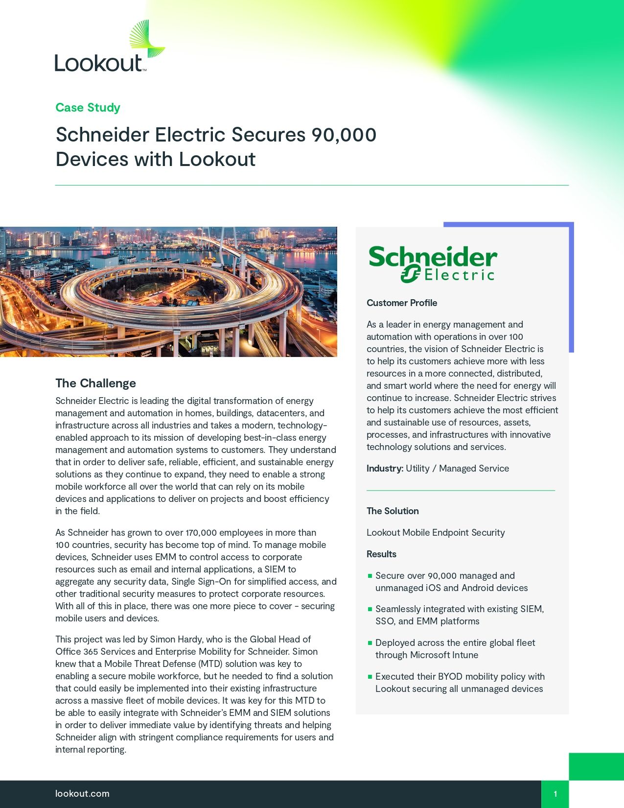 Schneider Electric Secures 90,000 Devices with Lookout