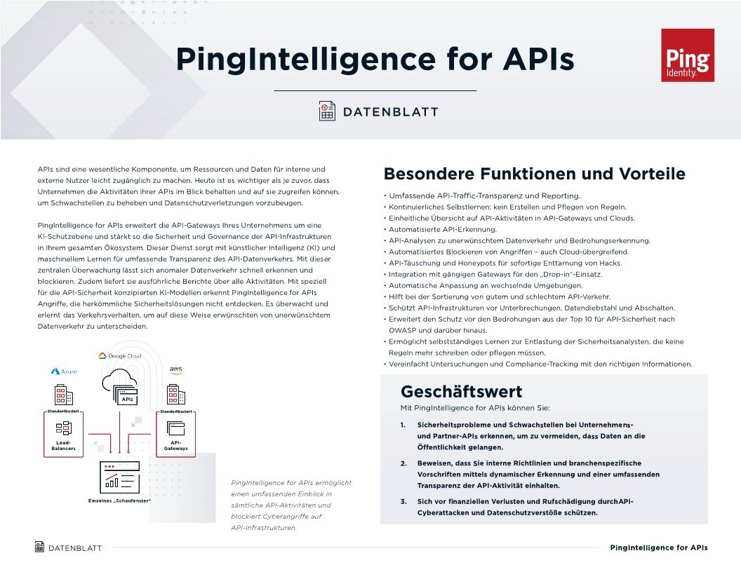 PingIntelligence for APIs