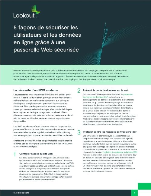 5 façons de sécuriser lesutilisateurs et les donnéesen ligne grâce à unepasserelle Web sécurisée