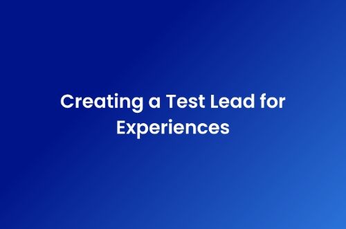 Creating a Test Lead for Experiences