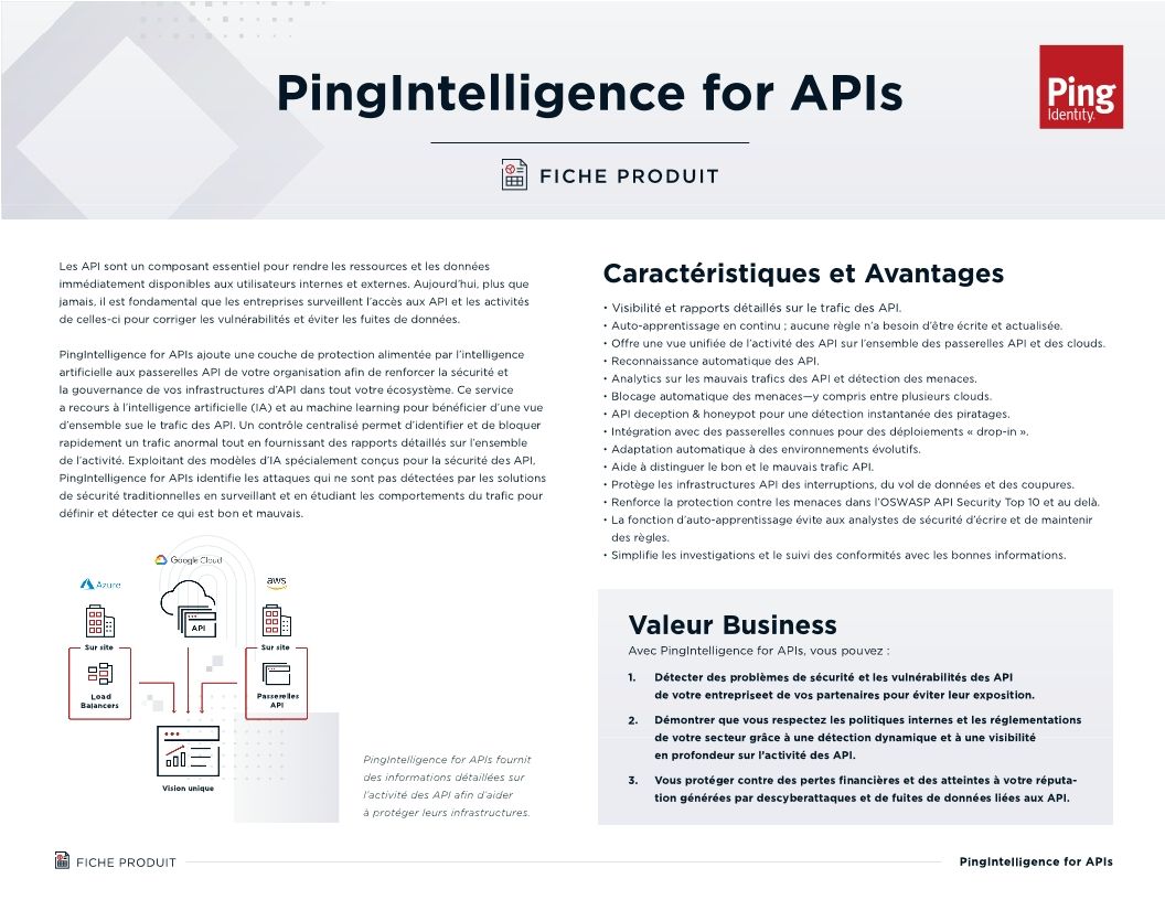 PingIntelligence for APIs