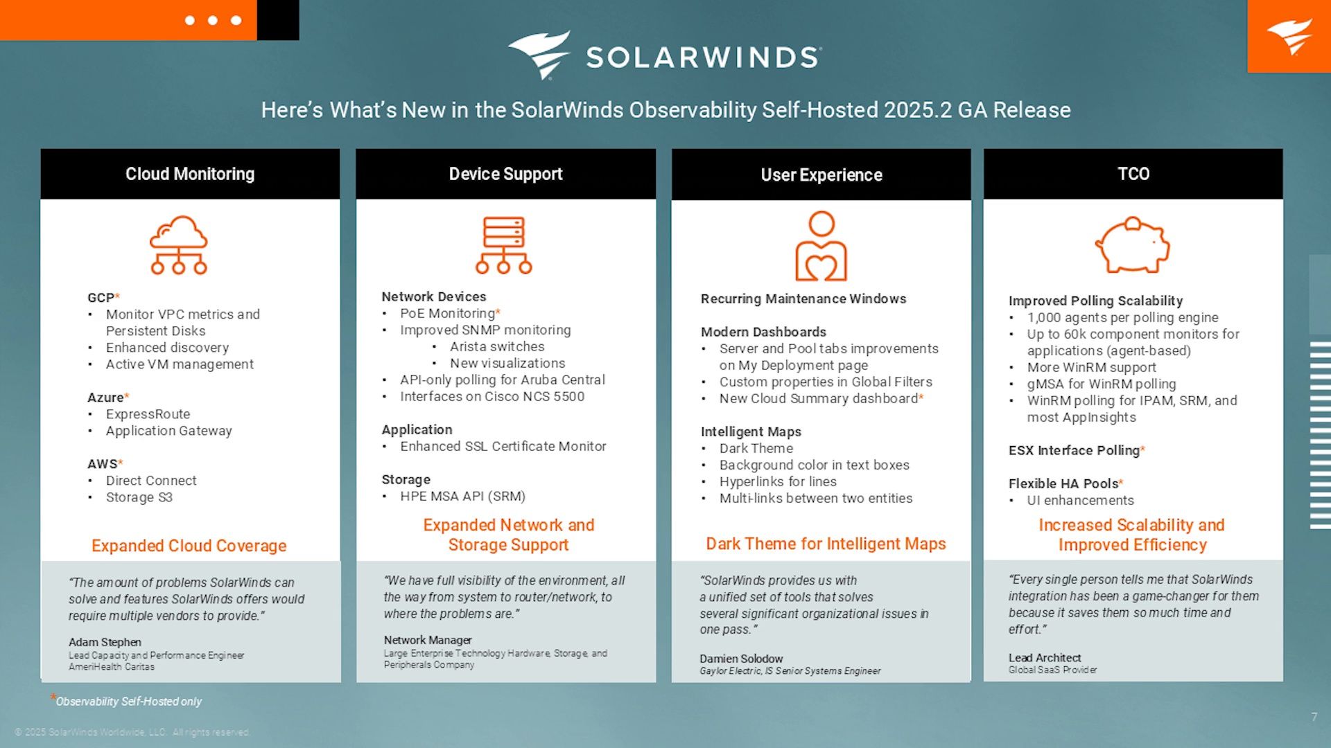 See What&rsquo;s New in the 2025.2 Release of SolarWinds Observability Self-Hosted