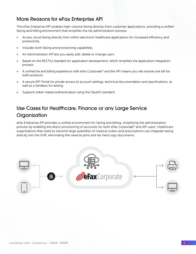 Accelerate Digital Transformation with eFax® Enterprise API