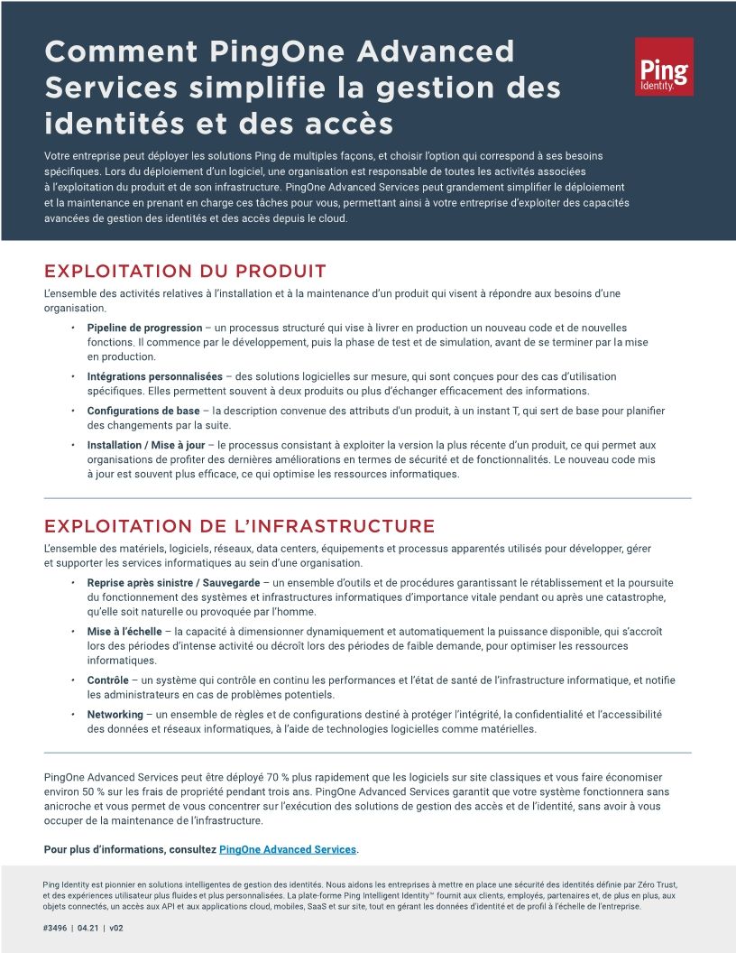 Comment PingOne Advanced Services simplifie la gestion des identités et des accès
