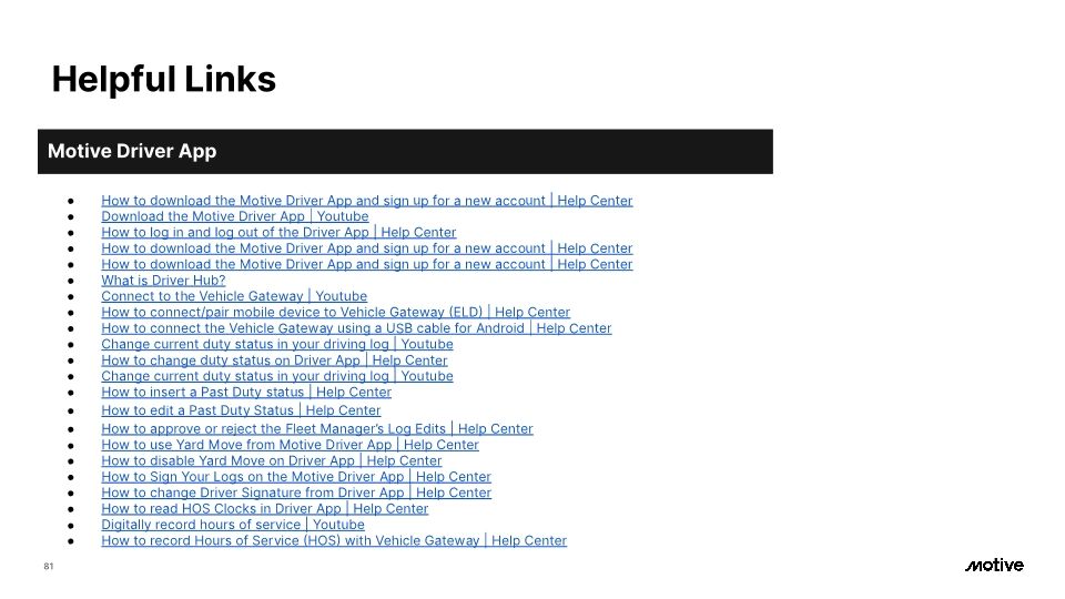Motive Driver App - Cx Onboarding