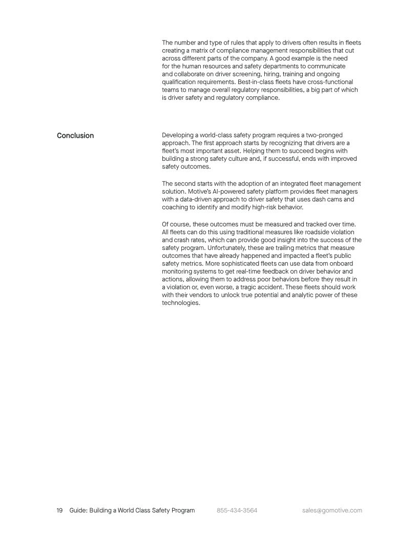 Building a World Class Safety Program A Guide for Fleet Managers