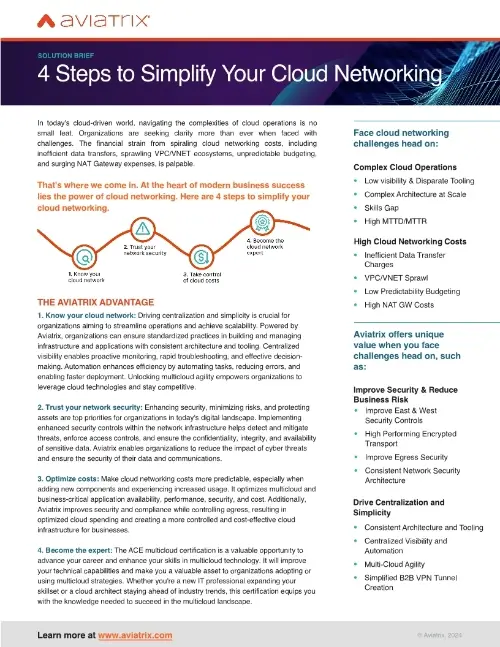4 Steps to Simplify Your Cloud Networking