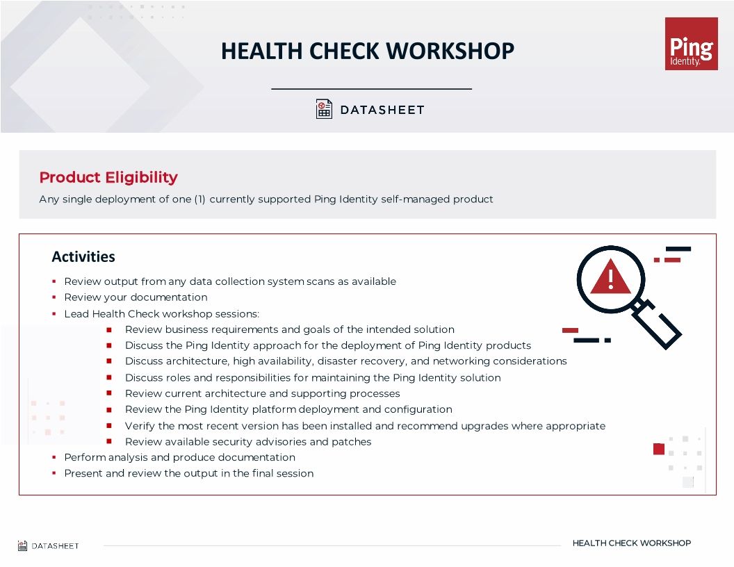 Health Check Workshop