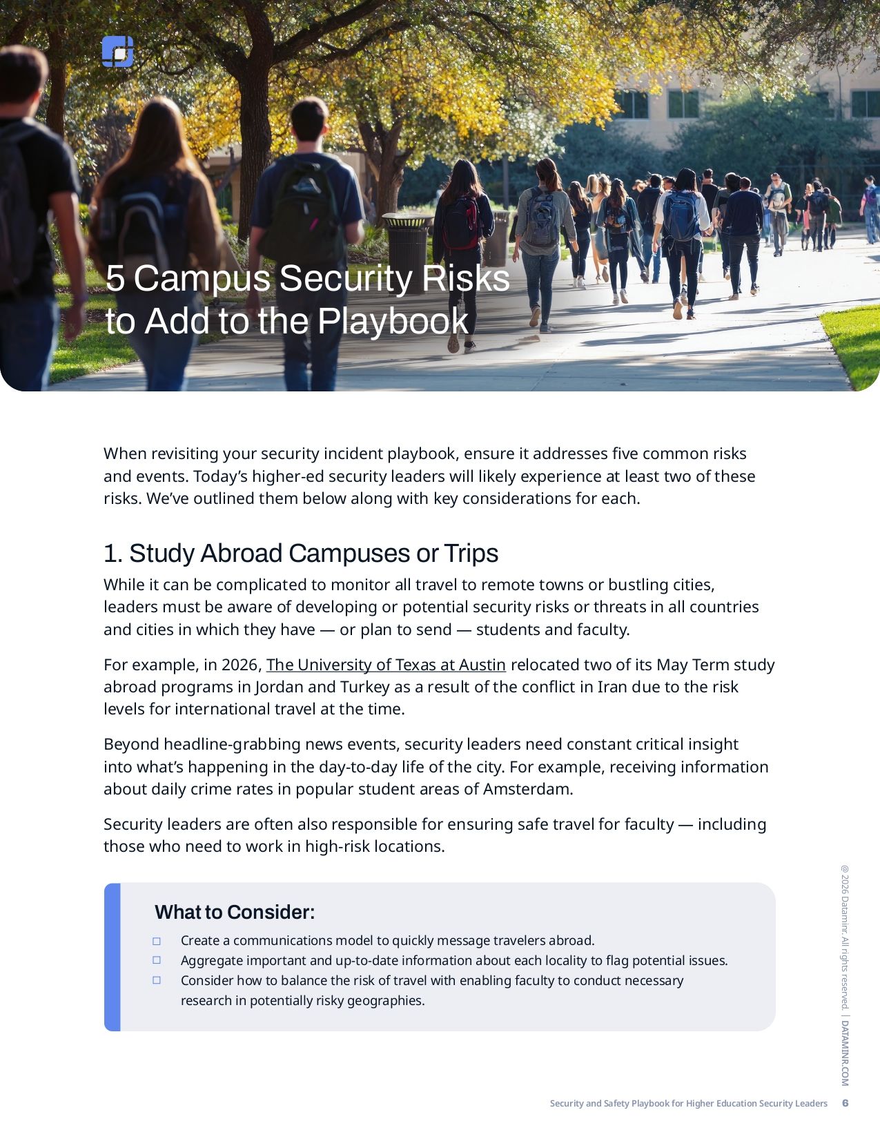 Security and Safety Playbook for Higher Education Security Leaders