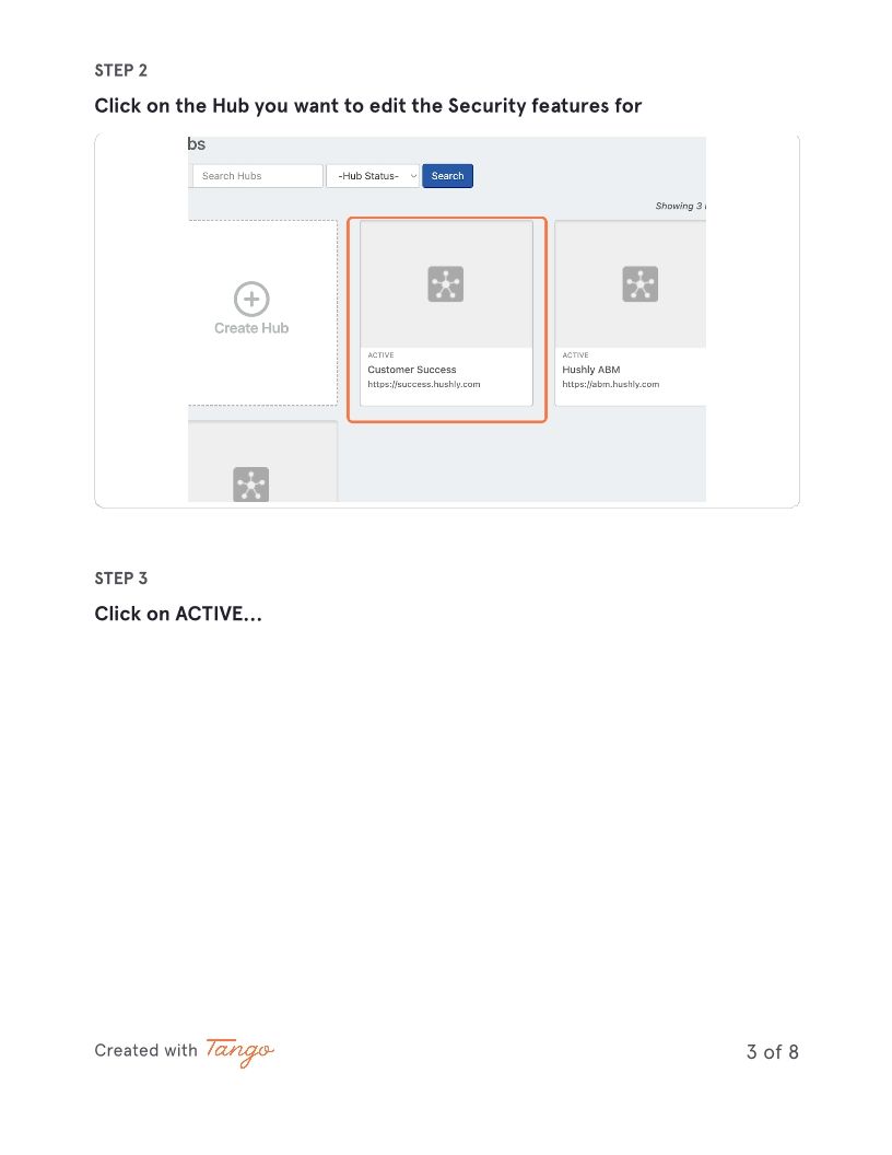 Hushly's Hub Security Settings 2024-Marketo form