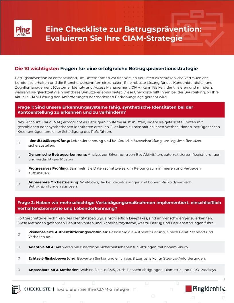 Eine Checkliste zur Betrugsprävention: Evaluieren Sie Ihre CIAM-Strategie