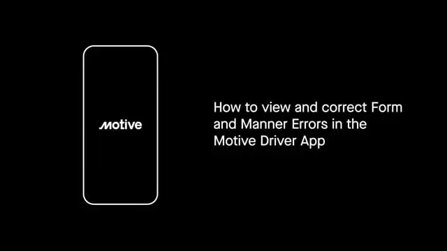 Drivers - How to view and correct Form and Manner Errors in the Motive Driver App