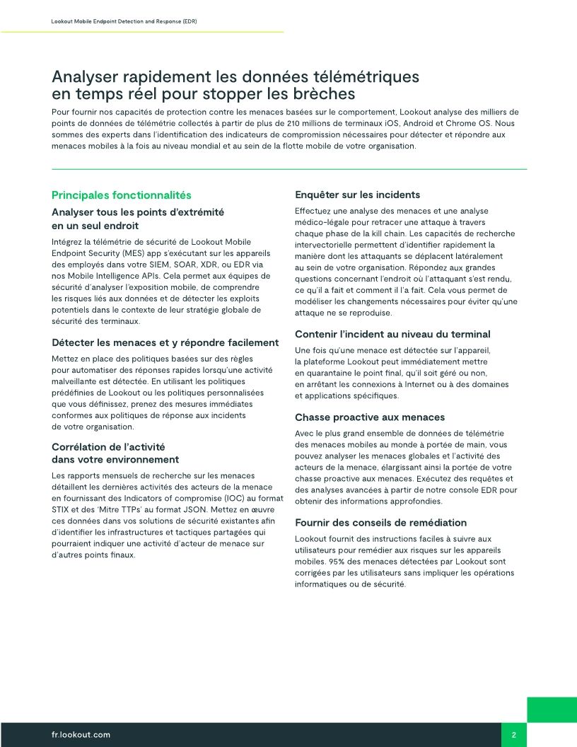 Lookout Mobile Endpoint Detection and Response (EDR): Offrir aux équipes de sécurité une visibilité inédite sur les menaces de sécurité