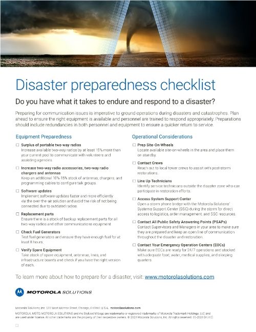 Disaster Preparation Checklist